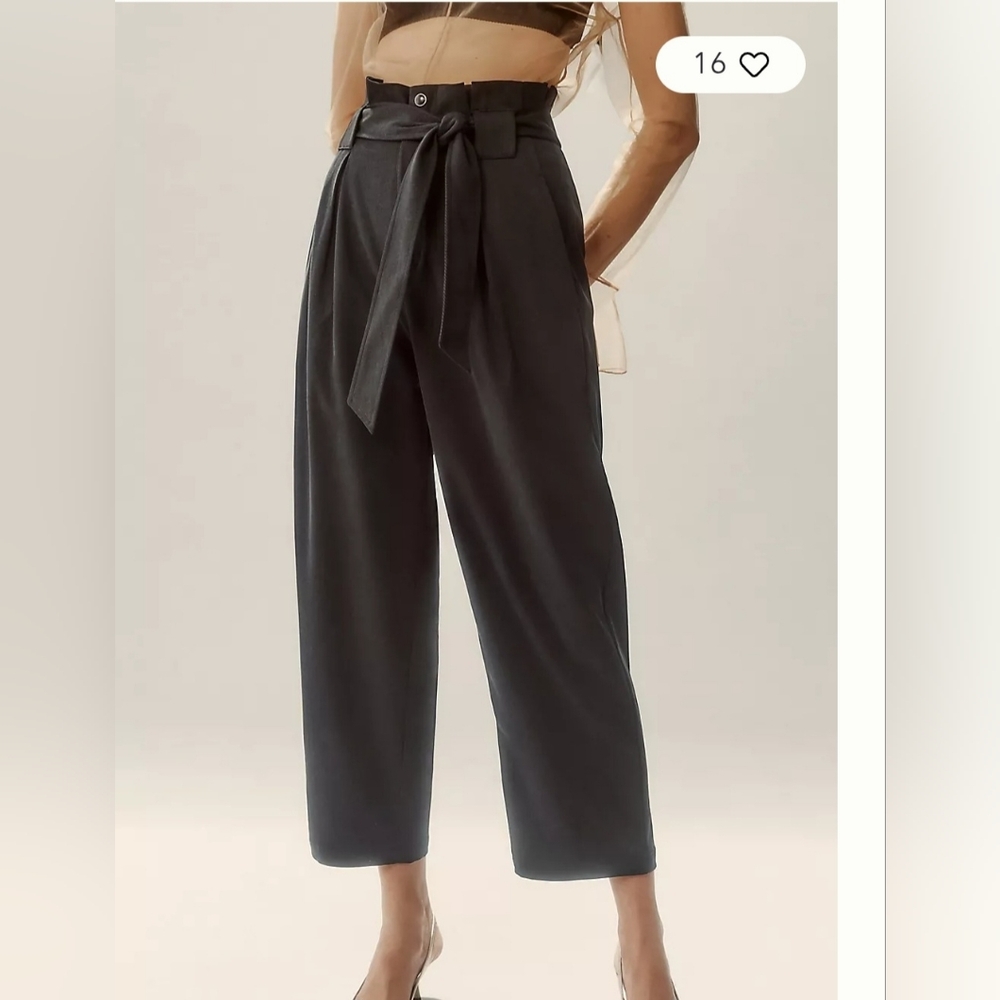 Scotch And Soda, High-Waisted Black Trousers with Belt NWOT